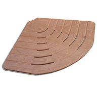 Castelmerlino Caillebotis de douche Okumè marine contreplaqué côté coin 74 cm pour receveur de douche côté 90 cm