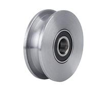 Caster Poulie De Câble Métallique en Forme De U/Roue De Piste De Tube Rond, Une Variété De Poulies Peut Être Sélectionnée, Porte en Fer Ronde Roue Rainurée en Acier/Roue De Coude/Poulie De Fil