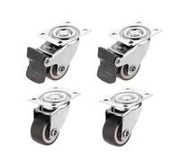 caster wheels， Roulettes pivotantes universelles en caoutchouc souple de 2,5 à 5 cm for meubles et chariots à plateforme.,For All Scenarios(Brake and no brake,1.5 Inch)
