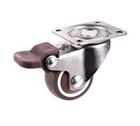 Caster Wheels Set 1/1.25/1.5/2 Inch Furniture Casters Wheels Swivel Castor Trolley Caster with Brake Heavy Duty Casters(C-brake,1.5 inch)