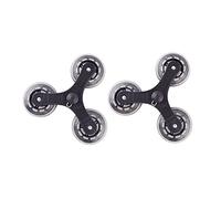 Caster Wheels Set 1 Pair Stair Climbing Shopping Cart Replacement Wheels Trolley Casters for Shopping Laundry Cart Household Hardware Heavy Duty Casters(Black)