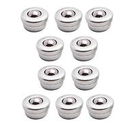 Caster Wheels Set 10Pcs 8mm Steel Conveyor Ball Sliver Transfer Bearing Unit Roller Wheels Small Flat Round Eye Conveying Ball Heavy Duty Casters