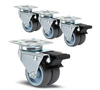 Caster Wheels Set 4 x Heavy Duty Swivel Castor Wheels 50mm with Brake for Trolley Furniture Heavy Duty Casters