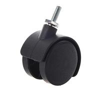 Caster Wheels Set 6mm Threaded Stem 40mm Dual Wheel Rotatable Caster Black Chair Wheel Furniture Caster Screw/Plate Swivel Castor Wheels Heavy Duty Casters