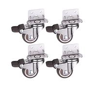 Caster Wheels Set Casters Crib Wheel L Type 1/1.25/1.5/2 inch 306 Degree Swivel Mute Brake Caster Home Hardware Fittings Heavy Duty Casters(C,1 inch)