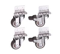 Caster Wheels Set Casters Crib Wheel L Type 1/1.25/1.5/2 inch 306 Degree Swivel Mute Brake Caster Home Hardware Fittings Heavy Duty Casters(B,1 inch)