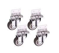 Caster Wheels Set Casters Crib Wheel L Type 1/1.25/1.5/2 inch 306 Degree Swivel Mute Brake Caster Home Hardware Fittings Heavy Duty Casters(A,1 inch)