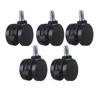 Caster Wheels Set Chair Swivel Casters Furniture Wheels Grip Ring Stem with Brake for Sofa Bed Goods Shelf Storage Rack 5pc Heavy Duty Casters
