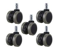 Caster Wheels Set Chair Swivel Casters Furniture Wheels Grip Ring Stem with Brake for Sofa Bed Goods Shelf Storage Rack Pack of 5 Heavy Duty Casters