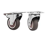 Caster Wheels Set Duty Furniture Mute Soft Swivel Casters Office Chair Caster Wheels Roller for Platform Trolley Chair Heavy Duty Casters (Color : Without Brake)