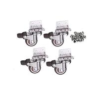 Caster Wheels Set Furniture Caster Wheels Heavy Duty Universal Carriage Wheel for Crib Bed Cart Trolley Wheelchair Office Chair Heavy Duty Casters(With Brake,1 inch)