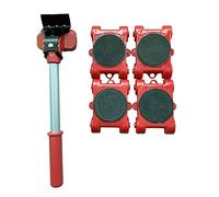Caster Wheels Set Furniture Mover Tool Transport Lifter Heavy Stuffs Moving 4 Wheeled Roller with 1 Bar Set Heavy Duty Casters