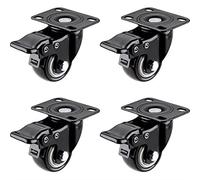 Caster Wheels Set Heavy Duty Caster Wheels Polyurethane Swivel with 360 Degree Top Plate 220lb Total Capacity for Furniture Heavy Duty Casters(White)