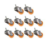 Caster Wheels Set Stem Casters 1 Inch Nylon Swivel Castor Wheel for Shopping Trolleys M6 Thread Bolts Heavy Duty Casters(10pcs)