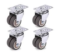 Caster Wheels Set Swivel Caster Wheels for Trolley Pallet Universal Mute Soft Heavy Duty Rollers Furniture Hardware Heavy Duty Casters(4pcs No Brake,2 inch)