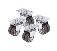 Caster Wheels Set Swivel Casters Wheels 1.5" / 2" Heavy Duty Soft Roller Furniture Caster with Brake for Platform Trolley Heavy Duty Casters(4pcs Without Brake,1.5 Inch)