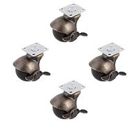 Caster Wheels Set Swivel Top Plate Hooded Ball Caster Wheels, Antique Bronze Heavy Duty Casters