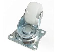 Caster Wheels Set Universal Swivel Casters 1" Furniture Wheel Castor White PP Nylon Dual Roller Wheel for Platform Trolley Chair Fixed Swivel Heavy Duty Casters