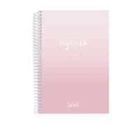 Casterli 84009-Rosa - AGENDA Scolaire 2023-24 BASIC Couleur Rose, Semaine Vue, Verticale, Format A5, Papier 70g, Couverture Polypropylène Opaque, Couleurs assorties, 148 x 210 mm