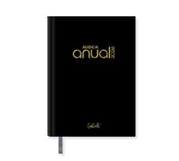 •Casterli Agenda annuel 2023 Basic Edition, Jour page - Basique pastel. (Noir) avec couvercle doublé et rembourré, lettres 2021 stamping en or. Format A5 16 x 22 cm