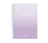 Casterli -AGENDA SCOLAIRE 2023-24 BASIC Couleur Lilas, Semaine Vue, Vertical, Format A5, Papier 70g, Couverture Polypropylène Opaque, Couleurs assorties, 148 x 210 mm
