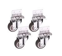 Casters 4PCS 1/1.25/1.5/2 inch Furniture Casters Crib Rubber Wheel L Type 306 Degree Swivel Mute Brake Caster Home Hardware Fittings Caster Wheels (Color : B Size : 2 inch) (A 1 inch)