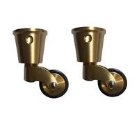 Casters Solid Brass Castor with 25mm Wheels 360° Swivel Rubber Caster Wheels for Furniture Wheels(2PCS)