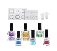 Castes en silicone robuste haute brillance pour créations en résine UV avec vernis à ongles, formes de bouteilles, ornement artisanal, porte-clés en résine UV avec effet