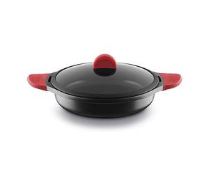 CASTEY IR30 Mijoteuse à Induction 30 Cm avec Couvercle, Aluminium Rouge