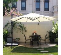 Castillo parasol écru droit rond 3,5 x 3,5 m rotatif à 360