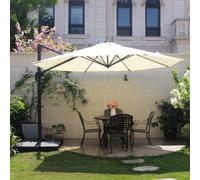 Castillo parasol écru droit rond 35 x 35 m rotatif à 360