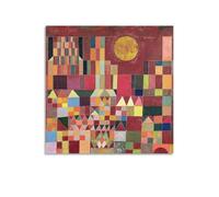 Castle And Sun par Paul Klee, art abstrait, poster sur toile, art mural, impression sur toile, décoration murale, 40 x 40 cm