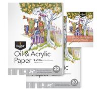 Castle Art Supplies Lot de 2 blocs de papier huile et acrylique 22,9 x 30,5 cm | 20 feuilles chacune | Épaisseur optimale (350 g/m²) Grain fin, texture lin, qualité artistique (22,9 x 30,5 cm, lot de