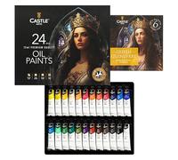 Castle Art Supplies Lot de 24 peintures à l'huile de 12 ml | Excellent rapport qualité/prix pour les artistes adultes, débutants et avancés | Variété vive de couleurs lisses à utiliser | dans une