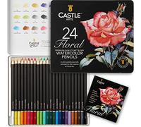 Castle Art Supplies Set de 24 Crayons Aquarellables - Palette Botanique