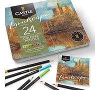 Castle Art Supplies Set de 24 Crayons de Couleur - Palette Paysage