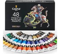 Castle Art Supplies Set de 48 Tubes de Peinture Acrylique de 22 ml | Complet pour Débutants, Artistes | Couleurs Intenses | Application Homogène sur Diverses Surfaces | Belle Boîte de Présentation