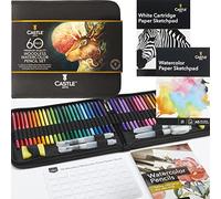 Castle Art Supplies Set de 60 Crayons Aquarellables sans Bois, Adultes