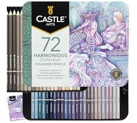 Castle Art Supplies Set de 72 Crayons de Couleur Harmonious, Adultes