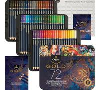 Castle Art Supplies Set de 72 Crayons de Couleur | Mines Colorées Plus Nettes et Incassables, Fabriquées à Base d’Huile | Pour Artistes Adultes et Coloristes | Boîte de Présentation en Métal