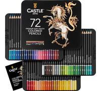 Castle Art Supplies Set de 72 Crayons de Couleur | Mines Tendres Colorées pour Adultes - Artistes, Professionnels et Coloristes | Protégés et Organisés dans une Boîte de Présentation