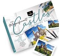 Castle Arts Livre de Coloriage Châteaux pour Adultes - 36 Motifs | 36 magnifiques châteaux sélectionnés par des artistes internes pour concentrer l'esprit - papier artistique non visible