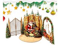 Castle Carte de vœux 3D avec enveloppe | Arbre de Noël 3D fait à la main pliable pour répandre de la joie en cette saison des fêtes