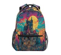 Castle Cemetery Moon Sac à dos pour enfants garçons filles étudiants grands sacs à dos pour école primaire sac à bandoulière sac à livres