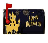 Castle Couvertures magnétiques de boîte aux lettres effrayante et fantaisie, toile d'araignée, citrouille, Halloween, pour décoration de jardin, terrasse, 53,3 x 64,9 cm