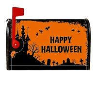 Castle Couvertures magnétiques de boîte aux lettres pour Halloween, chauve-souris, arbre d'Halloween, boîte aux lettres orange pour décoration de jardin et cour, 45,7 x 53,3 cm