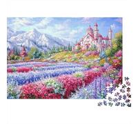 Castle Garden Landscape Colourful Castle & Flower Field 1000 Pcs Jigsaws for Adults The Impossible Challenge Fun Present 70x50cm/1000pcs