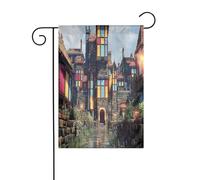 Castle Hall Drapeau de jardin personnalisable - Design personnalisé unique pour la décoration extérieure, décoration parfaite de Noël et d'hiver, matériau polyester durable, s'adapte à n'importe quel