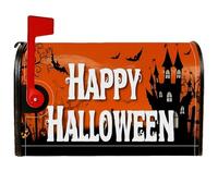 Castle Housses de boîte aux lettres magnétiques pour Halloween, chauve-souris, citrouilles, Halloween, orange, 45,7 x 53,3 cm