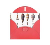 Castle Lot de cartes de vœux avec intérieur vierge Motif montgolfière Rouge nacré pour anniversaire, mariage